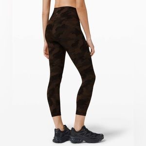 Lululemon Wunder Under 23” Brown Earth Camo Leggings Size 10